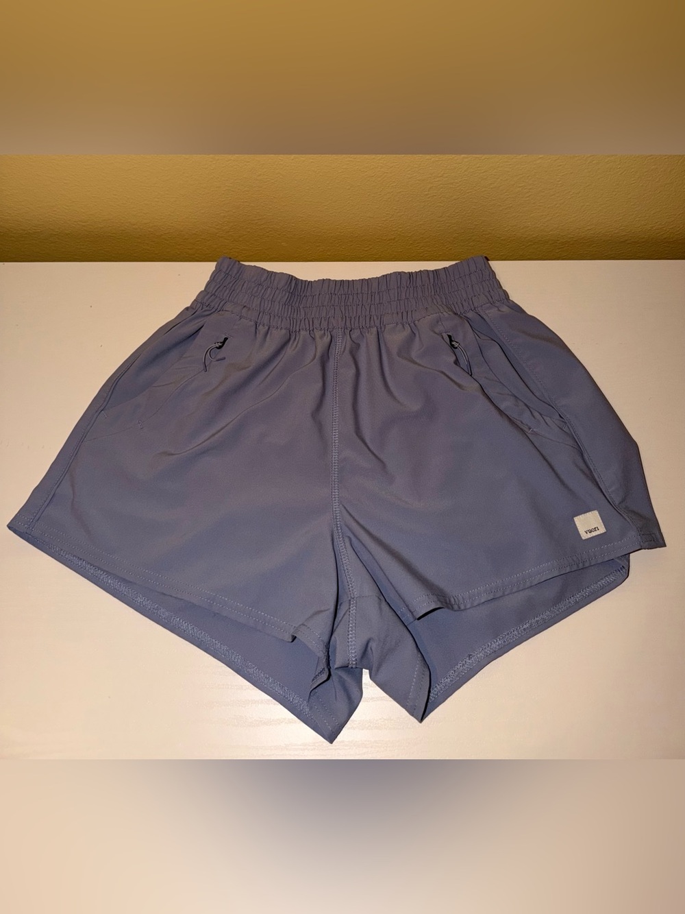 Vuori Women’s Athletic Shorts in Dusty Blue - Performance Running